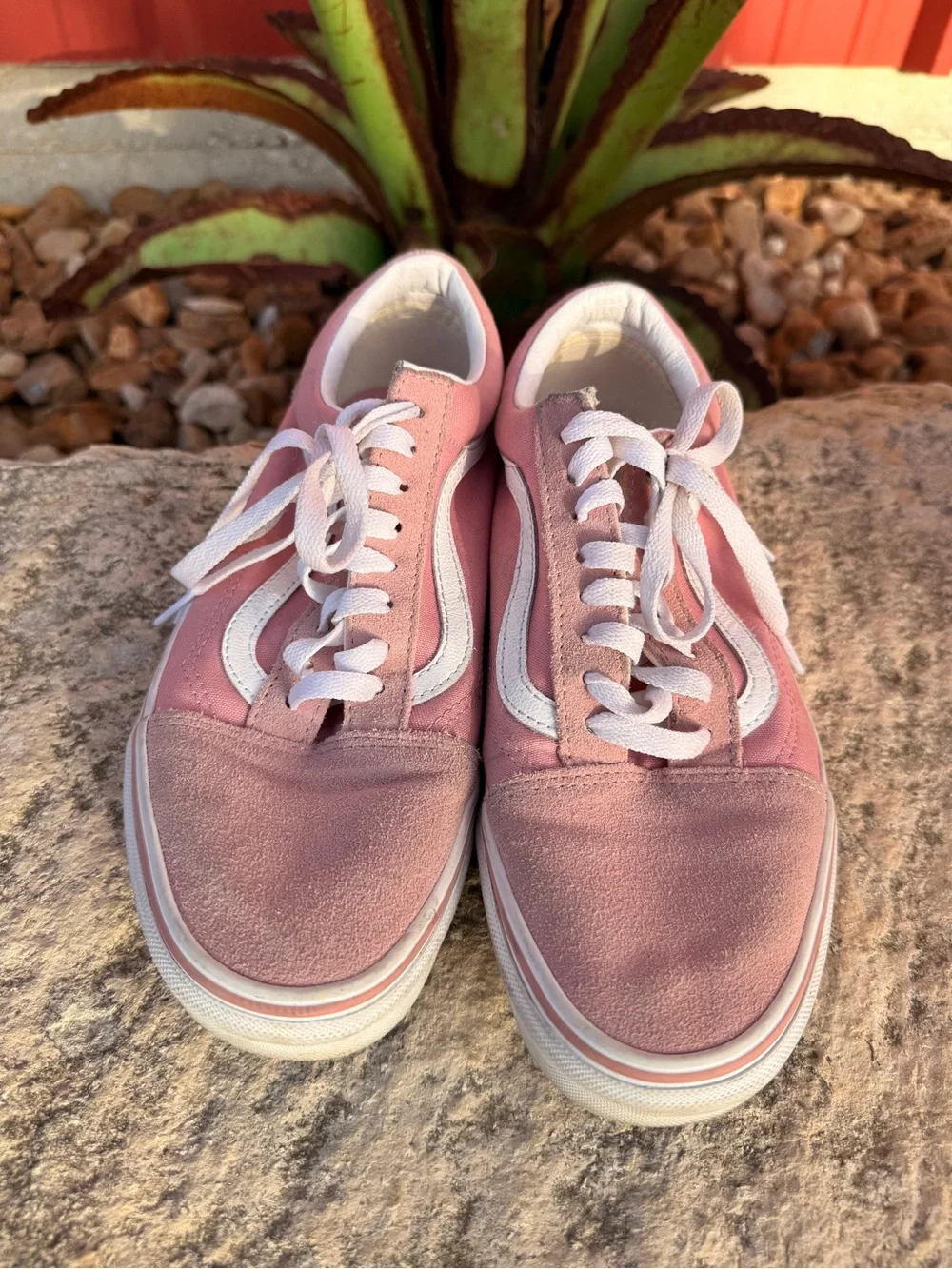 Vans Pink Old Skool Canvas & Suede Women's Sneakers